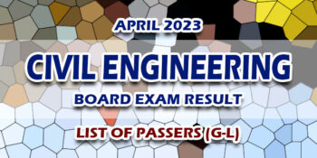 Civil Engineering Board Exam Result April 2023 LIST OF PASSERS (G-L)