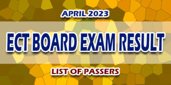 ECT Board Exam Result April 2023 LIST OF PASSERS