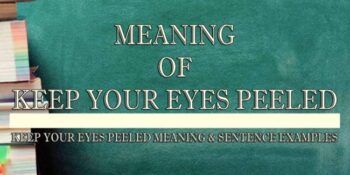Keep Your Eyes Peeled Meaning 2