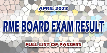 RME Board Exam Result April 2023 FULL LIST