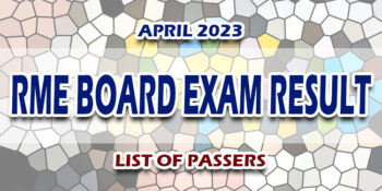 RME Board Exam Result April 2023 LIST OF PASSERS