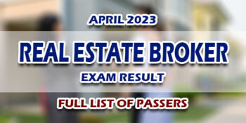 Real Estate Broker Exam Result April 2023 FULL LIST