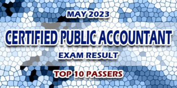 Certified Public Accountant Exam Result May 2023 TOP 10 PASSERS