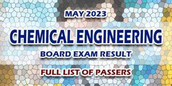 Chemical Engineering Board Exam Result May 2023 FULL LIST