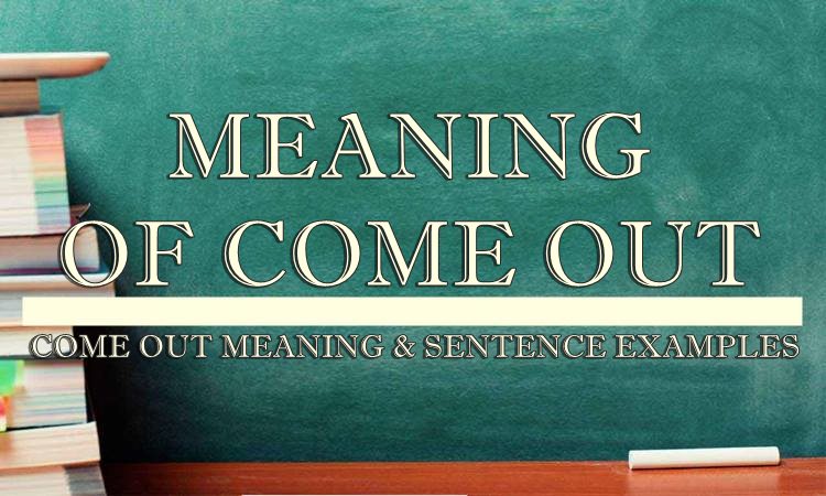 Come Out Meaning Sentence Examples