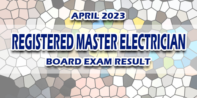 Registered Master Electrician Rme Board Exam Result April 2023 Newspapers