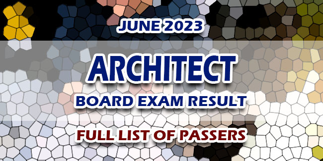 Architect Board Exam Result June 2023 FULL LIST 
