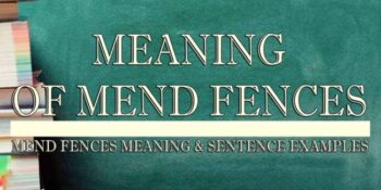 Mend Fences Meaning 2