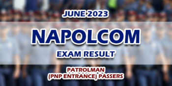 NAPOLCOM Exam Result June 2023 PNP Entrance Passers