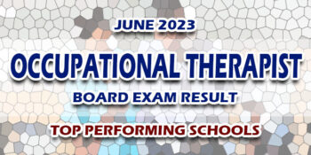 Occupational Therapist Board Exam Result June 2023 TOP PERFORMING SCHOOLS
