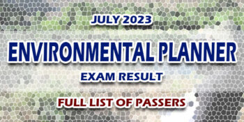 Environmental Planner Exam Result July 2023 FULL LIST