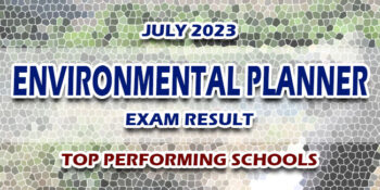 Environmental Planner Exam Result July 2023 TOP PERFORMING SCHOOLS