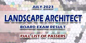 Landscape Architect Board Exam Result July 2023 FULL LIST
