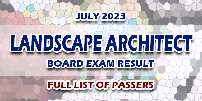 Landscape Architect Board Exam Result July 2023 FULL LIST 