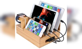 wooden charging station