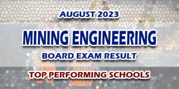 Mining Engineering Board Exam Result August 2023 TOP PERFORMING SCHOOLS