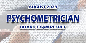 Psychometrician Board Exam Result August 2023