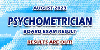 Psychometrician Board Exam Result August 2023 JUST RELEASED