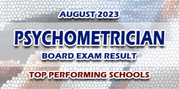 Psychometrician Board Exam Result August 2023 TOP PERFORMING SCHOOLS