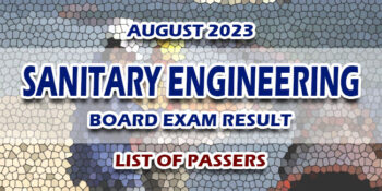 Sanitary Engineering Board Exam Result August 2023 LIST OF PASSERS