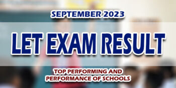 LET Exam Result September 2023 TOP PERFORMING AND PERFORMANCE OF SCHOOLS