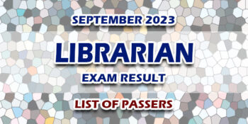 Librarian Exam Result September 2023 LIST OF PASSERS