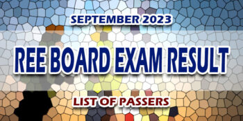 REE Board Exam Result September 2023 LIST OF PASSERS