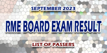 RME Board Exam Result September 2023 LIST OF PASSERS