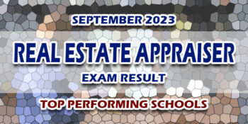 Real Estate Appraiser Exam Result September 2023 TOP PERFORMING SCHOOLS