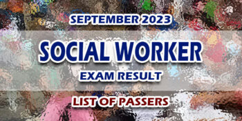 Social Worker Exam Result September 2023 LIST OF PASSERS