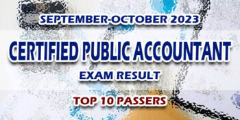 Certified Public Accountant Exam Result September-October 2023 TOP 10 PASSERS