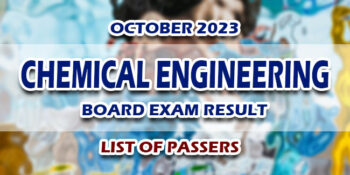Chemical Engineering Board Exam Result October 2023 LIST OF PASSERS