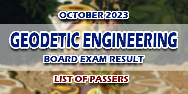 Geodetic Engineering Board Exam Result October 2023 List Of Passers Newspapers 5595