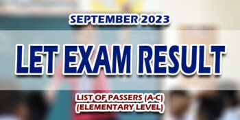 LET Exam Result September 2023 ELEMENTARY LIST OF PASSERS (A-C)