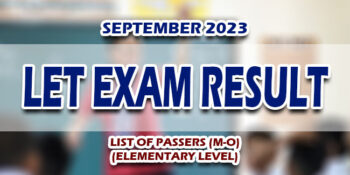 LET Exam Result September 2023 ELEMENTARY LIST OF PASSERS (M-O)