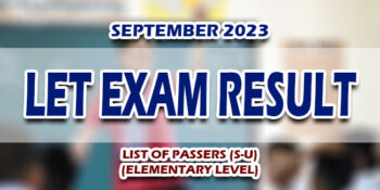 LET Exam Result September 2023 ELEMENTARY LIST OF PASSERS (S-U)