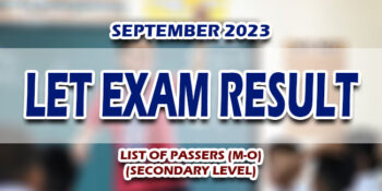 LET Exam Result September 2023 SECONDARY LIST OF PASSERS (M-O)