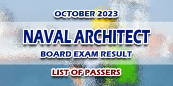 Naval Architect Board Exam Result October 2023 LIST OF PASSERS