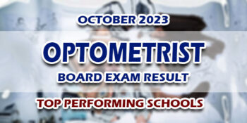 Optometrist Board Exam Result October 2023 TOP PERFORMING SCHOOLS