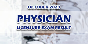 Physician Licensure Exam Result October 2023