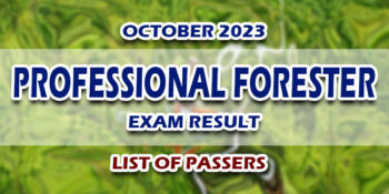 Professional Forester Exam Result October 2023 LIST OF PASSERS