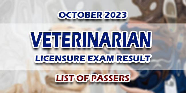 Veterinarian Licensure Exam Result October 2023 LIST OF PASSERS ...