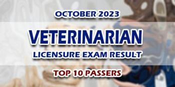 Veterinarian Licensure Exam Result October 2023 TOP 10 PASSERS