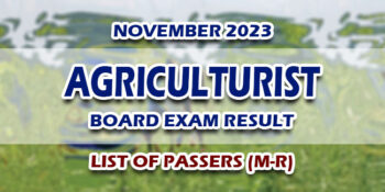 Agriculturist Board Exam Result November 2023 LIST OF PASSERS (M-R)