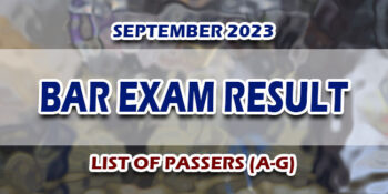 BAR Exam Result September 2023 LIST OF PASSERS (A-G)