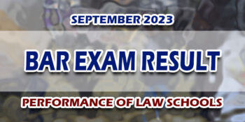 BAR Exam Result September 2023 PERFORMANCE OF LAW SCHOOLS