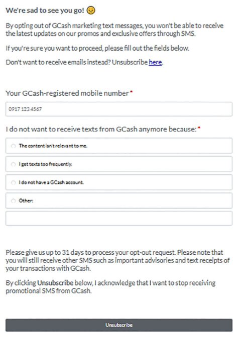 GCash Marketing SMS – How To Opt Out Of Marketing Text Messages From ...