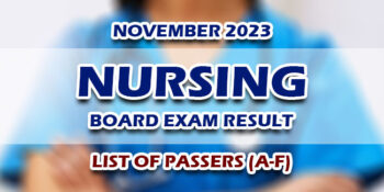 Nursing Board Exam Result November 2023 LIST OF PASSERS (A-F)