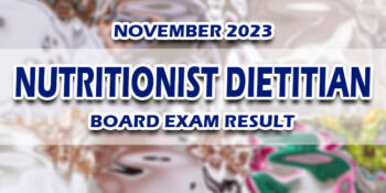 Nutritionist Dietitian Board Exam Result November 2023