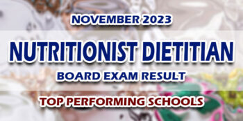 Nutritionist Dietitian Board Exam Result November 2023 TOP PERFORMING SCHOOLS